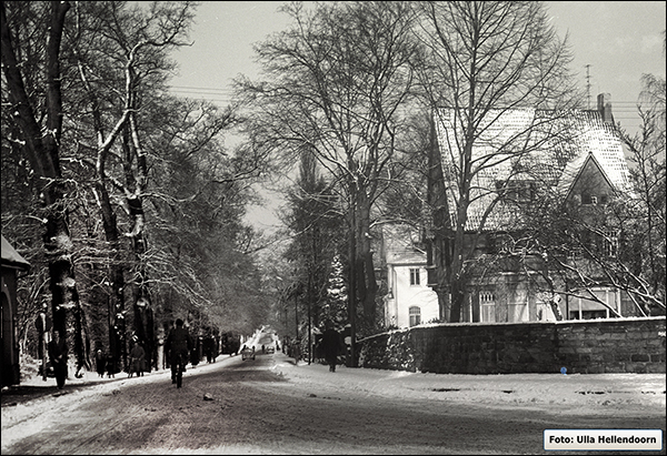 Obere Bahnhofstraße im Winter, Blick nach Norden