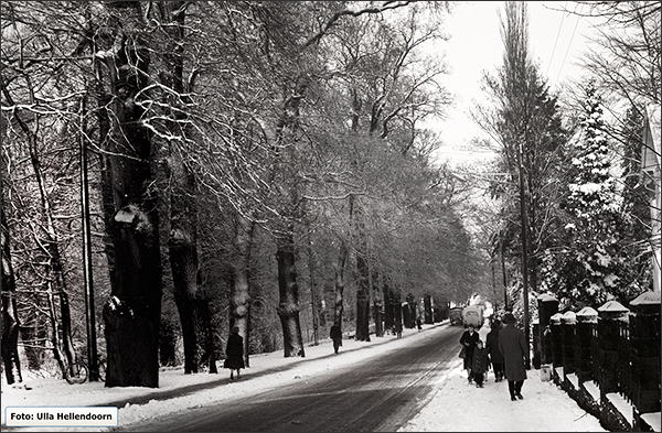 Obere Bahnhofstraße im Winter, Blick nach Norden