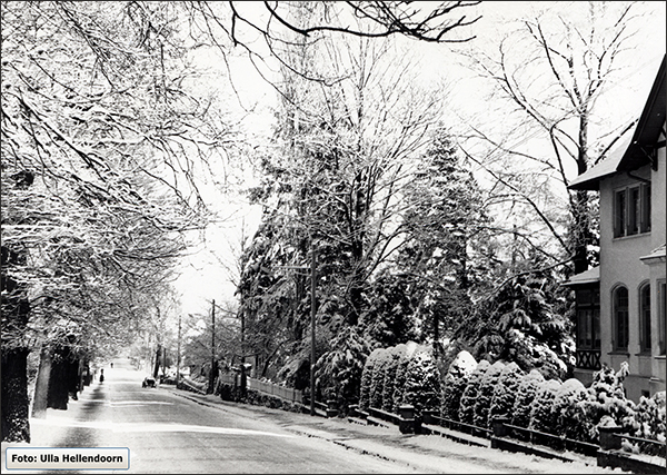 Obere Bahnhofstraße im Winter, Blick nach Norden